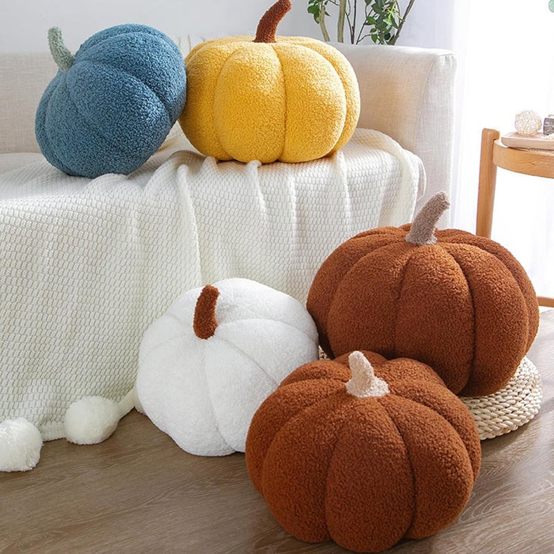 CANGHI Fall Pumpkin Pillow Brown Simulated Pumpkin Shaped Pillow Halloween Decoration Throw Pillows Fluffy Plush Pumpkin Pillows Cushion Decor for Fall Thanksgiving Halloween Bedroom Sofa Couch - Image 5